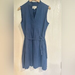 Current/Elliott Blue Plaid Sleeveless Tie-Waist
Dress Raw Hem Size S